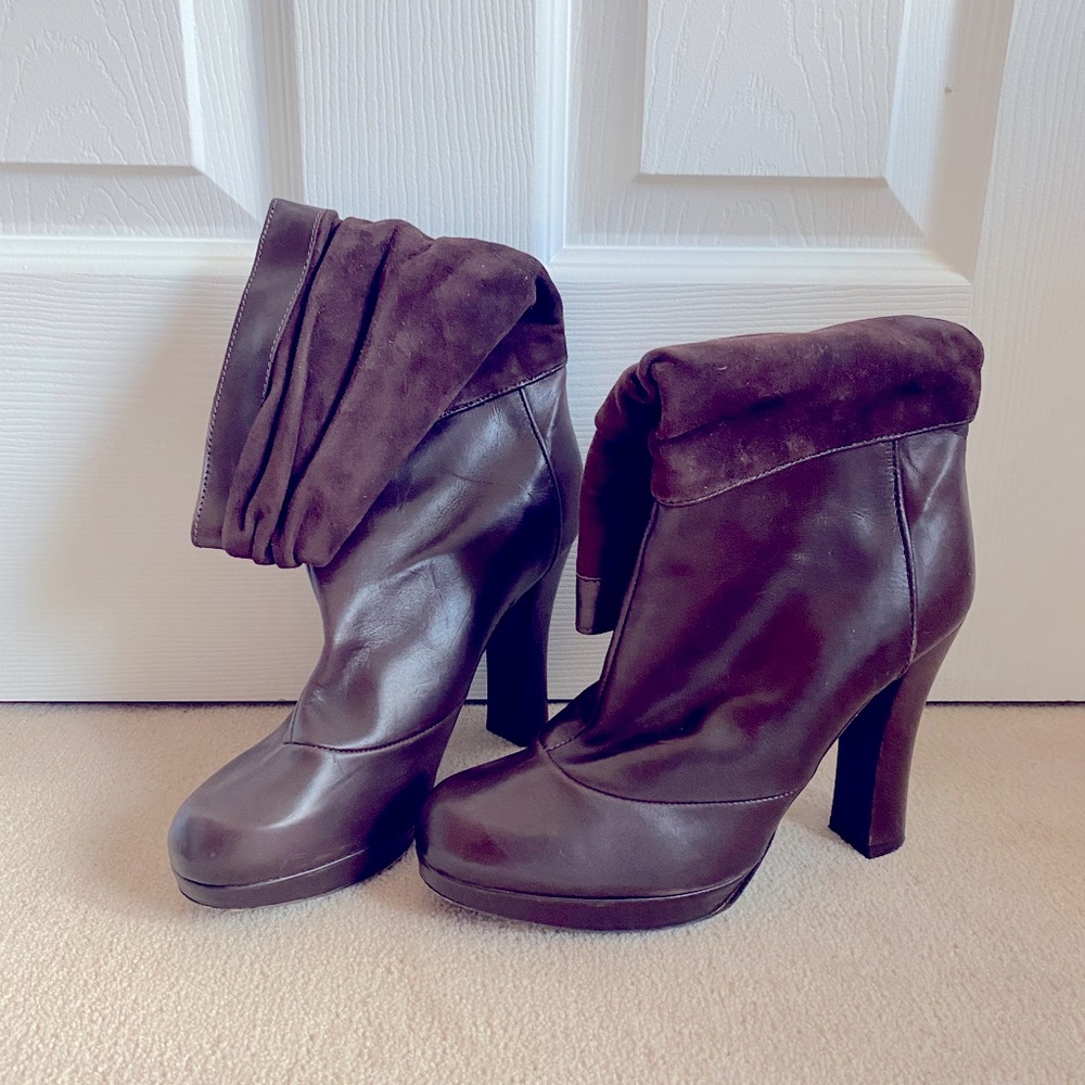 Calf length brown bootie!